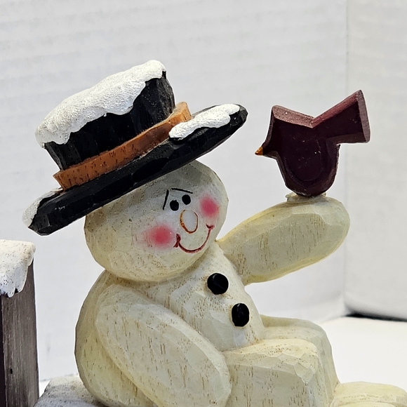 Crazy Mountain Snowman & Block Letters S N O W Figurines NOEL 1997 Vtg Gift Mom - Picture 3 of 13